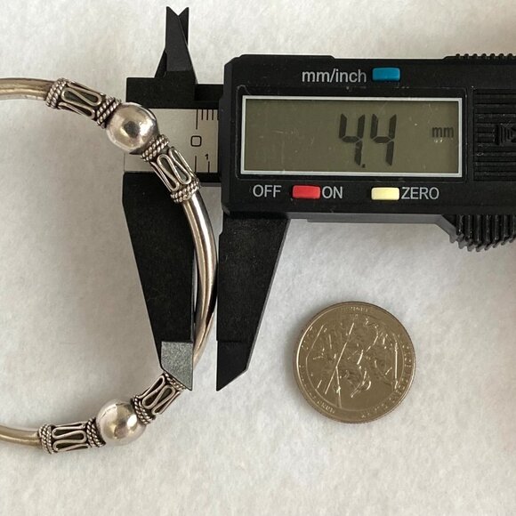 Suarti Sterling Silver 925 BA Indonesia Bali Beaded Round Bangle Bracelet 7.75" - Picture 15 of 16